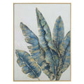 Golden Banana Leaves Oil Painting | Abstract Canvas Green Modern