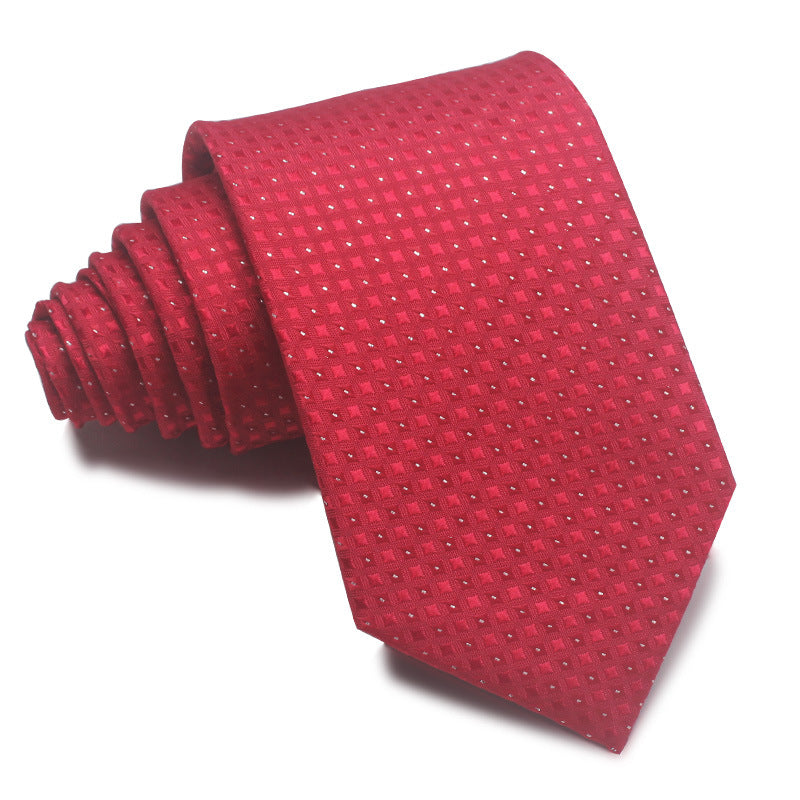 Men's Tie 8cm Striped Business Elegant Red Blue Black