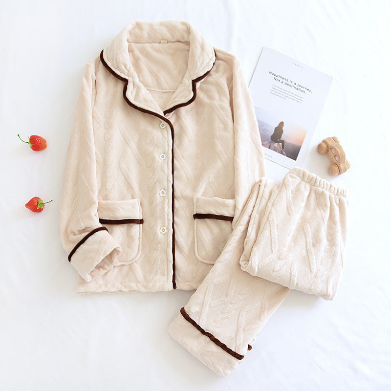 Flannel Couple Pajama Set – Warm Autumn & Winter Pajamas