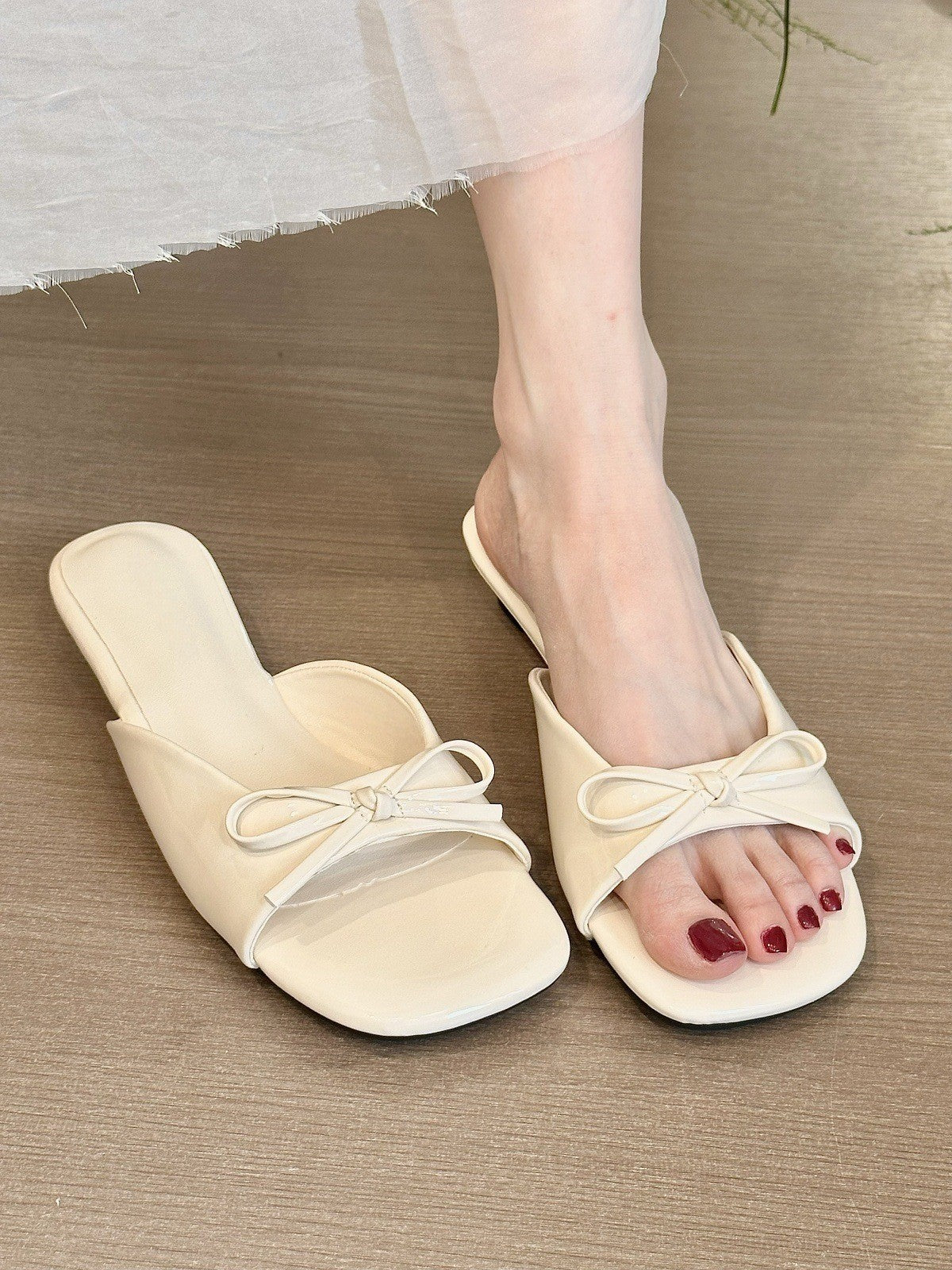 Women's French High Heel Mules – Bow Wedge Sandals