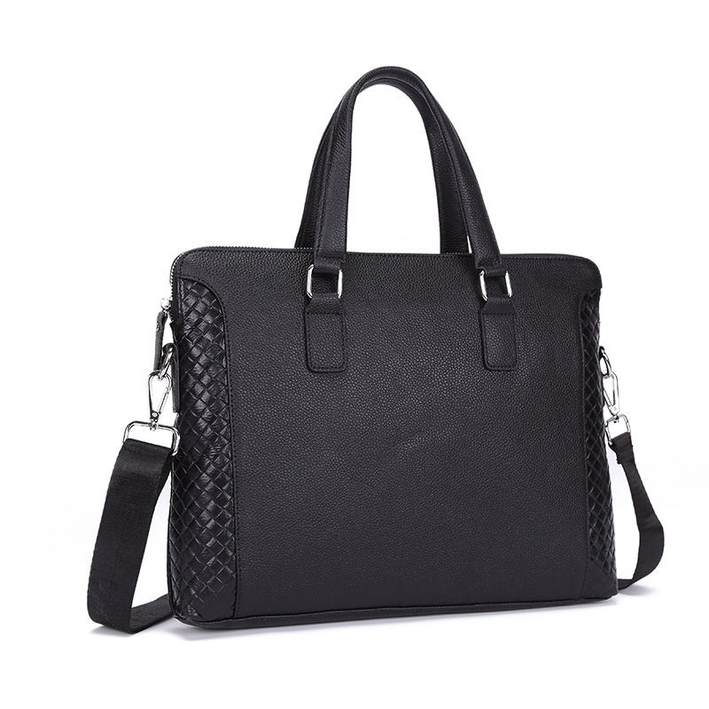 Men's Genuine Leather Briefcase 14 Inch – Business Laptop Bag Made of Cowhide Leather