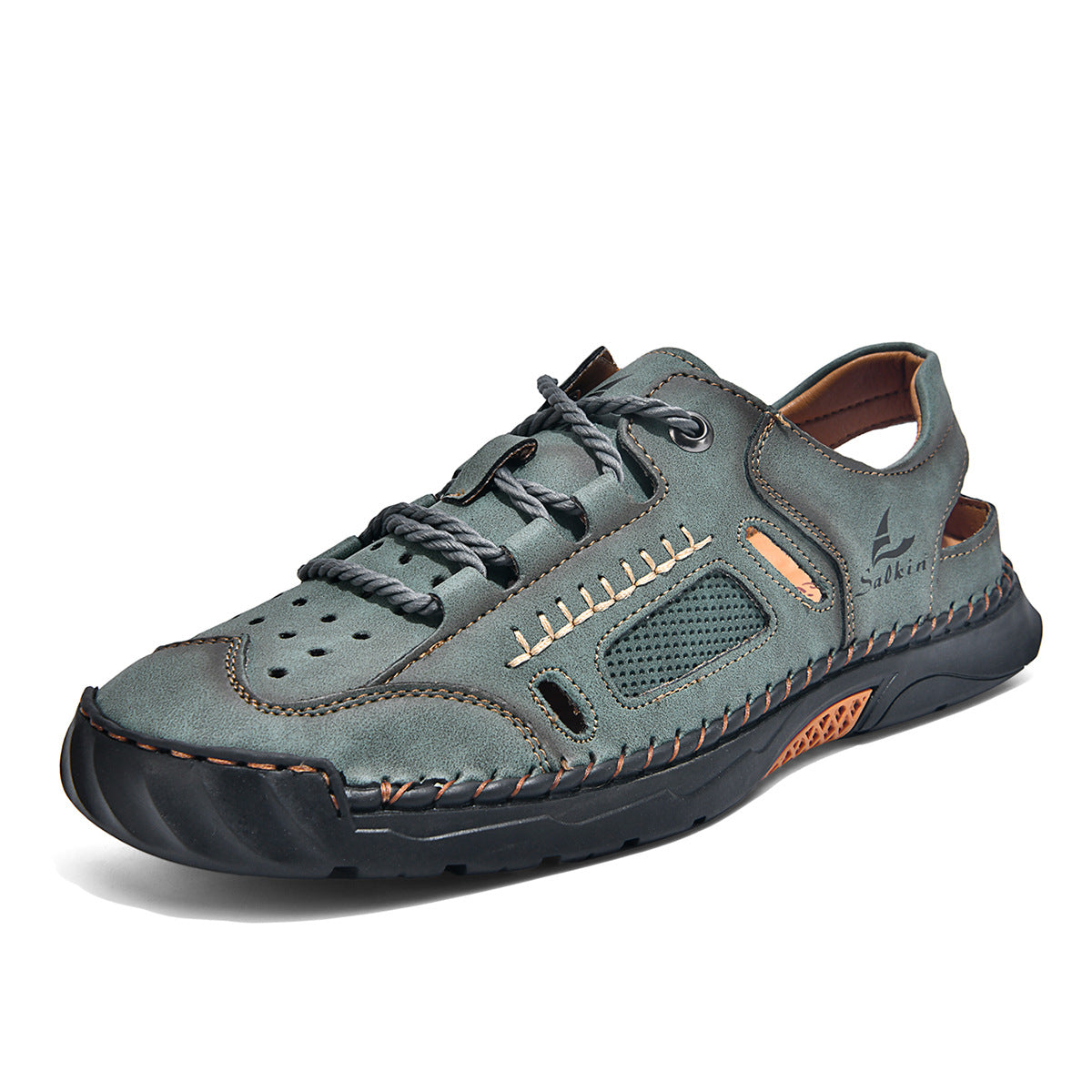 Men's Hand-Stitched Closed Sandals Comfort Casual Shoes