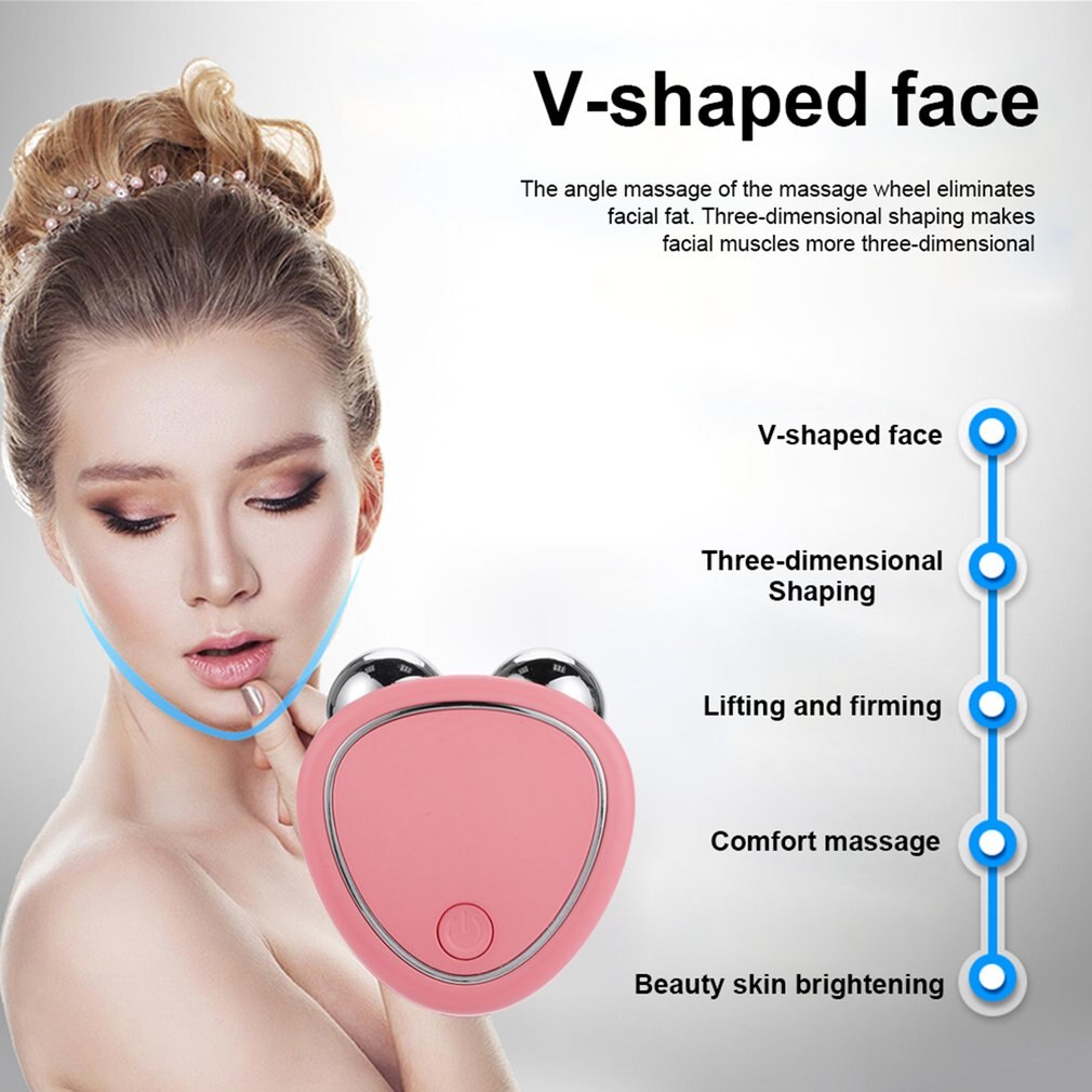 3D Microcurrent Facial Roller with Dual Rollers | Lifting Anti-Puffiness Massager