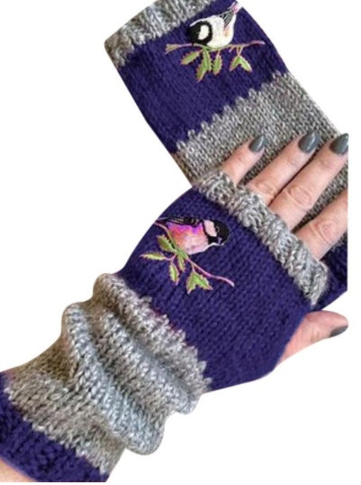 Damen Bestickte Winterhandschuhe – Modisch Warm & Elegant