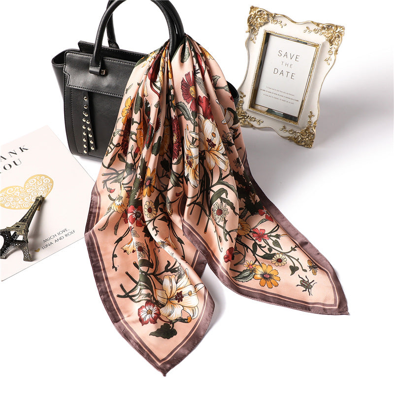 Damen Seidenschal elegant leicht dekorativ Mode Halstuch Stil