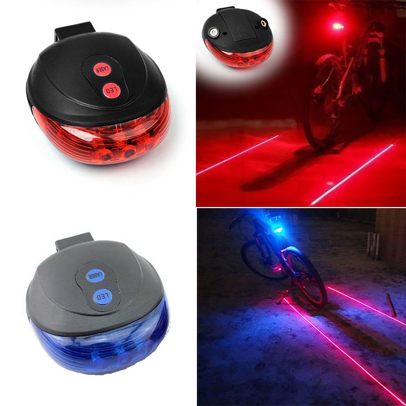 Fahrrad Rücklicht 5 LED mit 2 Laserlinien | USB wiederaufladbar Sicherheitslicht