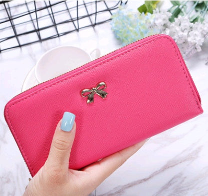Women's Long Wallet | Phone Bag with Metal Bow