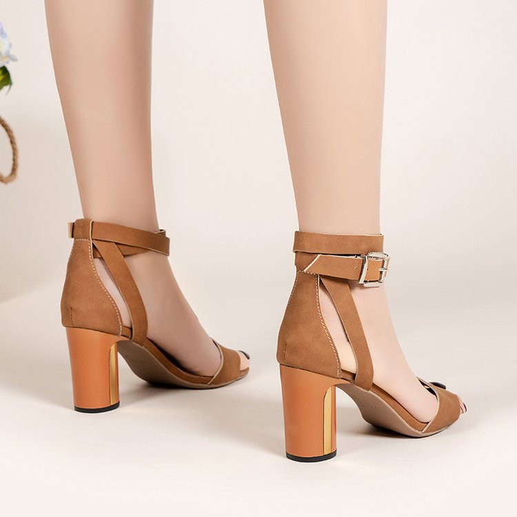 Korean Women's Sandals | Chunky High Heels Elegant