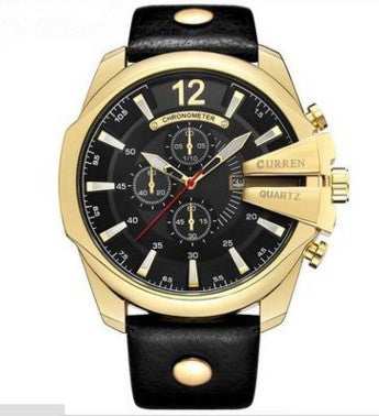 Men's watch large dial | three-eye design elegant