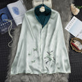 Women's Silk Scarf Embroidery Elegant Cheongsam Long Luxury Shawl