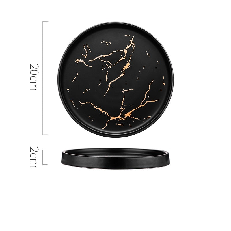 Keramik Teller Marmor | Nordisches Design Geschirr modern elegant