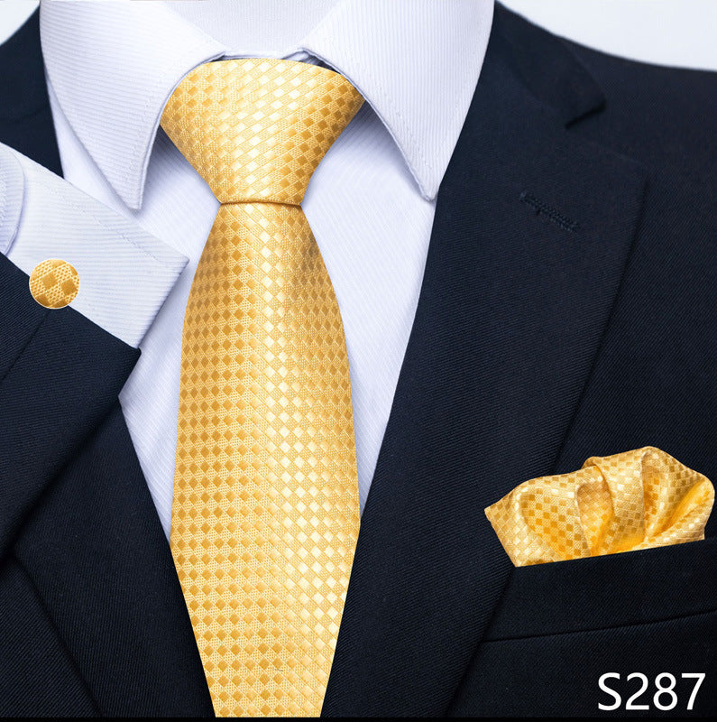 Men's Tie Set Business Scarf Cufflinks Elegant