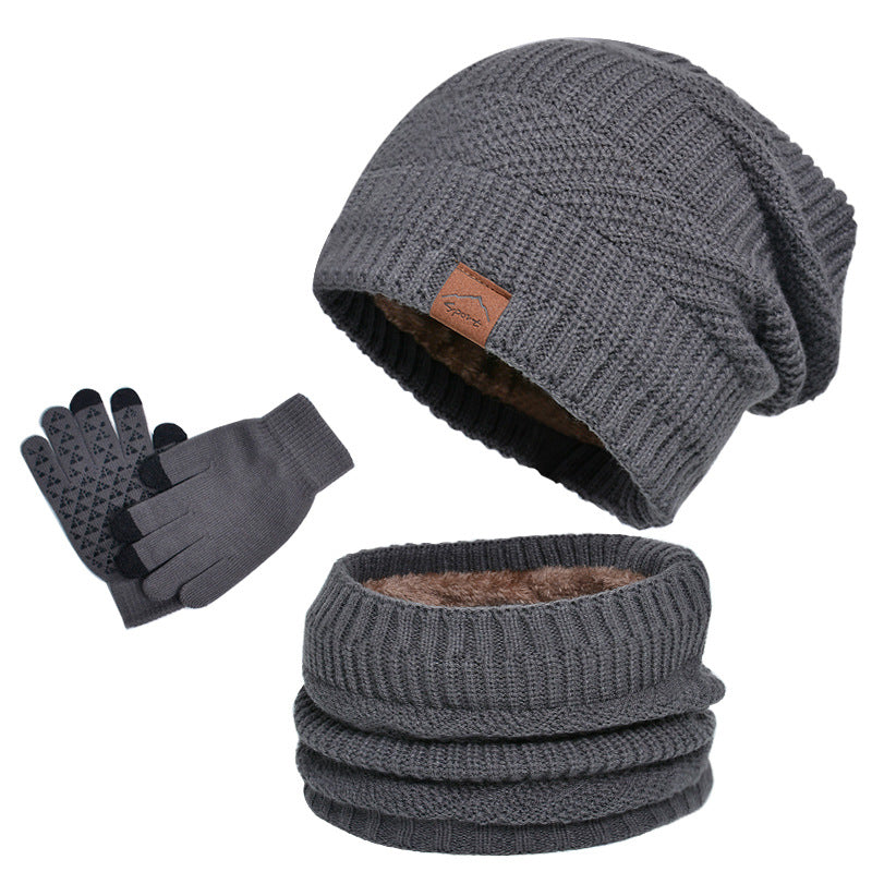 Men's Winter Set Hat Scarf Gloves Thick Warm Outdoor