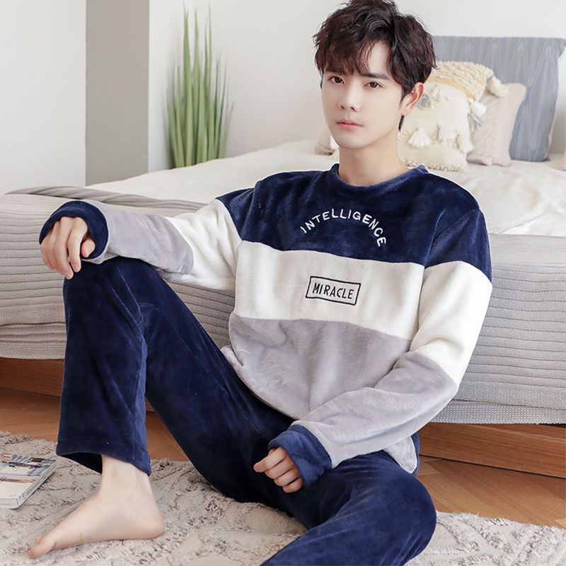 Herren Pyjama Korallenfleece Winter | Warmes Homewear Set