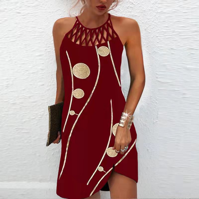 Women's Summer Dress with Print – Halterneck, Lightweight & Trendy