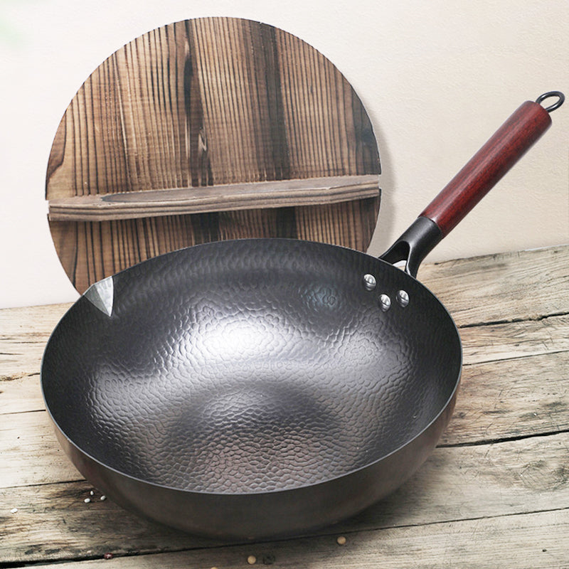 Traditioneller Eisen Wok – Handgefertigte Pfanne Premium