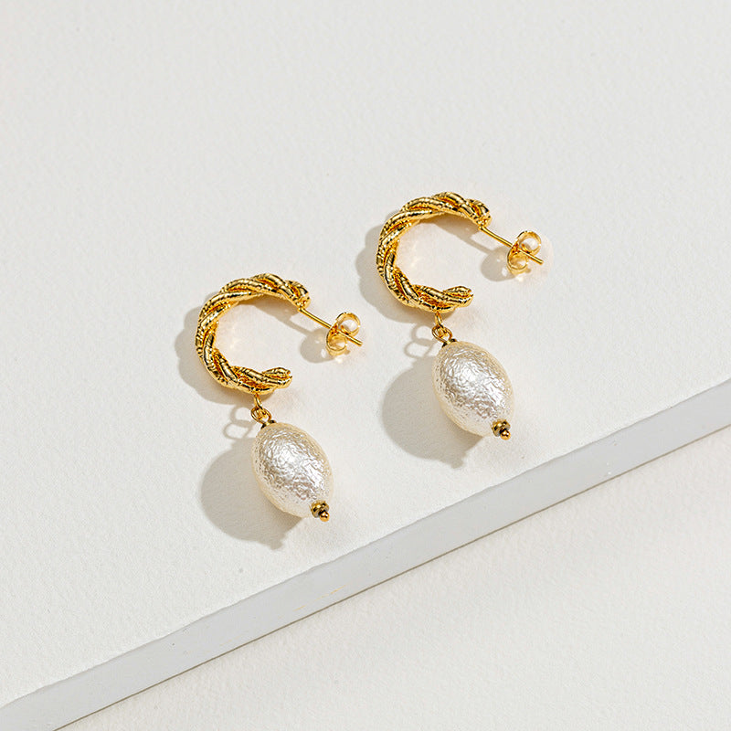 Geprägte Edelstahl-Ohrringe – Moderne Elegante Ohrhänger für Damen