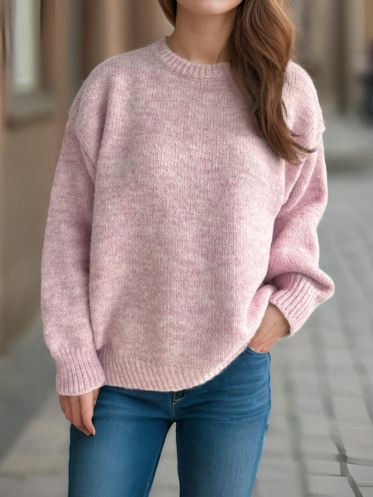 Locker sitzender Damen Strickpullover – Rundhals Pullover für Herbst & Winter