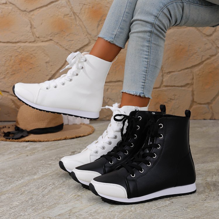 Women's Flat Ankle Boots with Side Zip – Stylish Everyday Boots