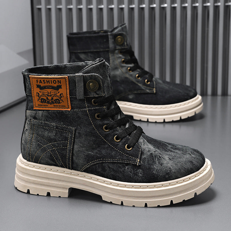 Herren High Top Boots im Britischen Stil – Elegante Leder Stiefeletten