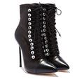 Women's High Heel Boots with Rhinestones | Elegant Winter Ankle Boots