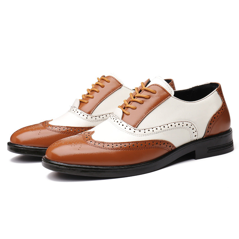Men's Leather Business Shoes Embossed | Elegant Casual Style