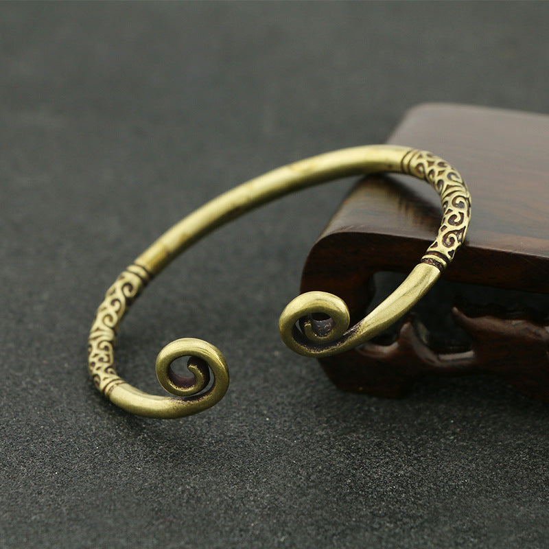 Reines handgefertigtes Armband aus Messing und Kupfer im alten Stil mit Antikbronze-Optik