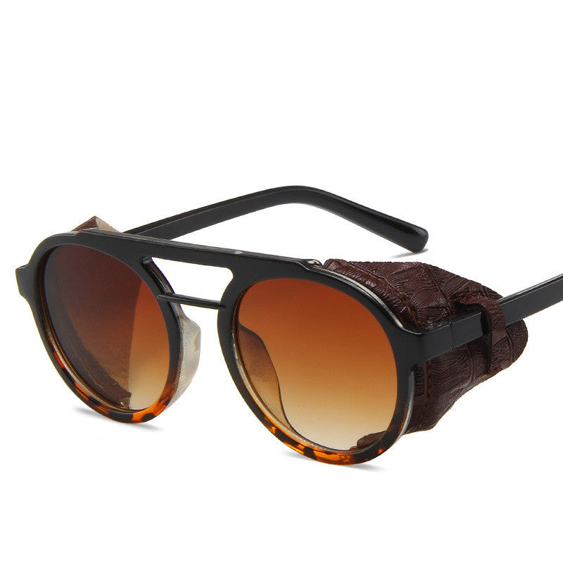Steampunk Sonnenbrille groß | Winddicht | Oversize Retro Brille