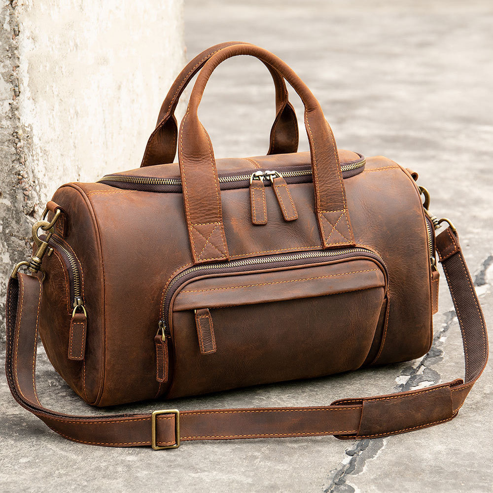 Handmade Men's Leather Travel Bag Retro Style | Large Capacity Premium Quality