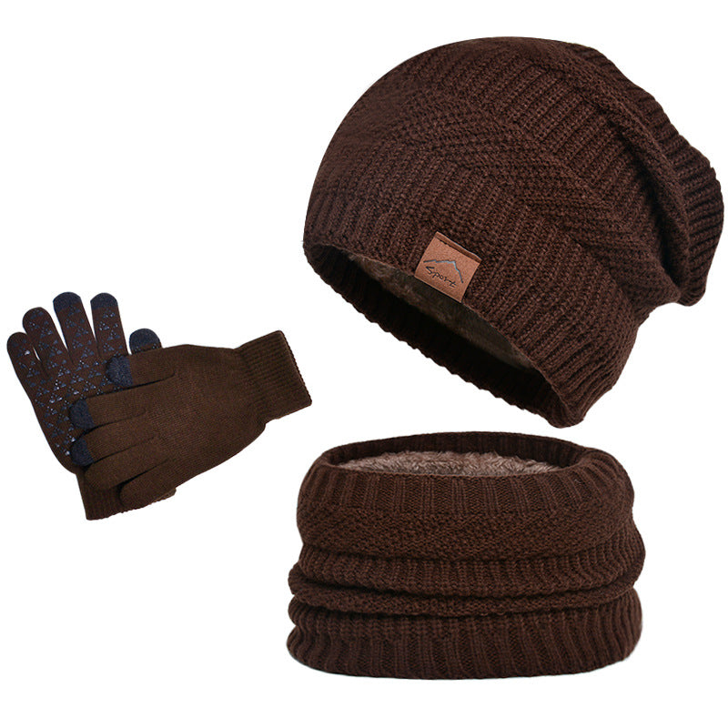 Men's Winter Set Hat Scarf Gloves Thick Warm Outdoor