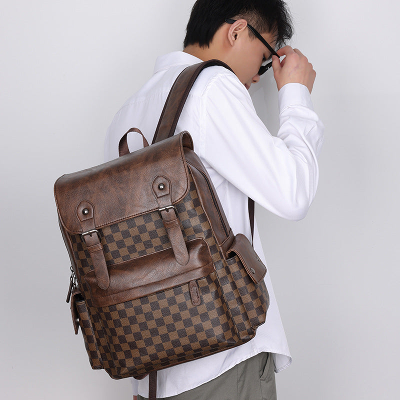 Checked Backpack Large | Travel Leisure | Stylish Backpack