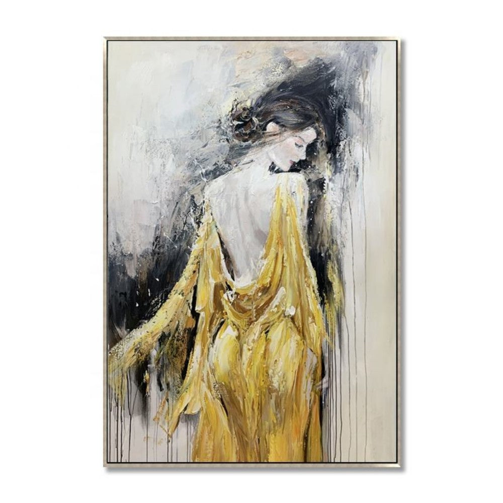 Oil painting woman modern | Hand-painted canvas elegant wall art