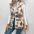 Damen Wende-Kapuzenweste mit Print – Beidseitig Tragbar & Stylisch