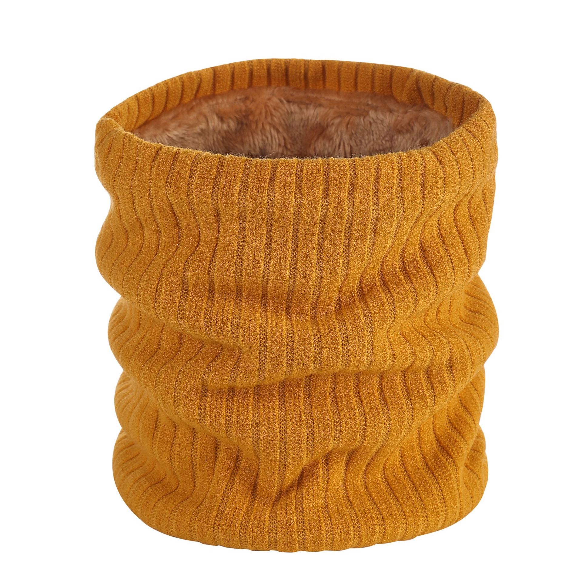 Warm Plush Scarf Winter Unisex Soft Knitted Scarf Solid Color
