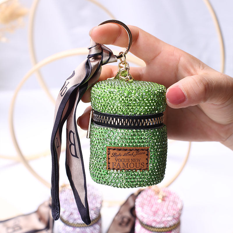 Crystal Coin Purse for Women - Shiny Mini Bag with Keychain