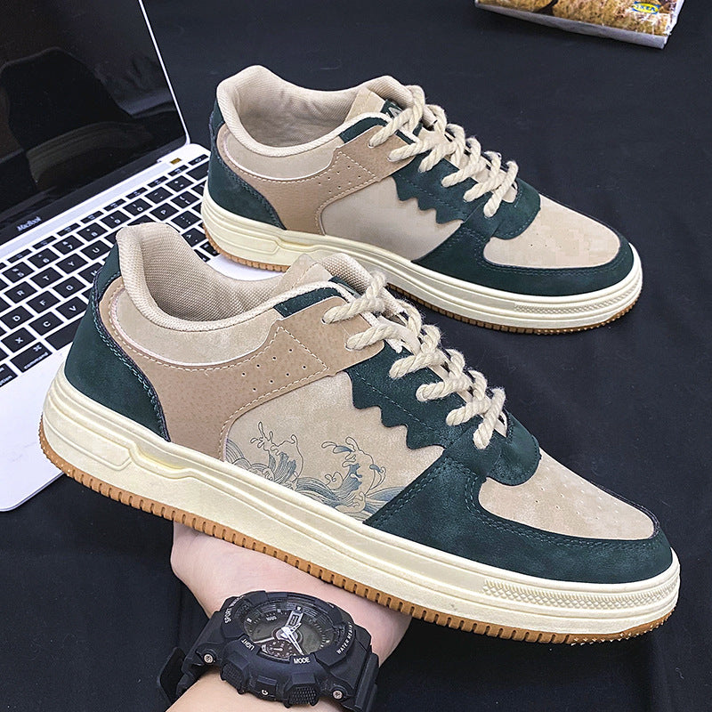 Herren Plateau Sneaker Schnürschuhe Weich Atmungsaktiv Freizeit