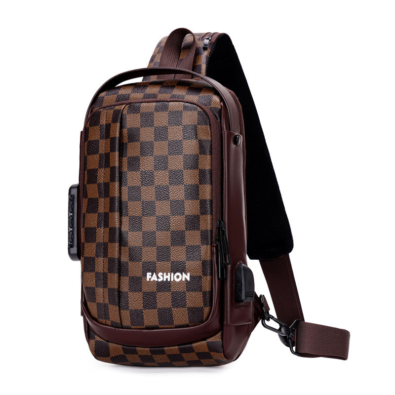 Men's Chest Bag with Lock | Anti-theft Sling Bag Travel