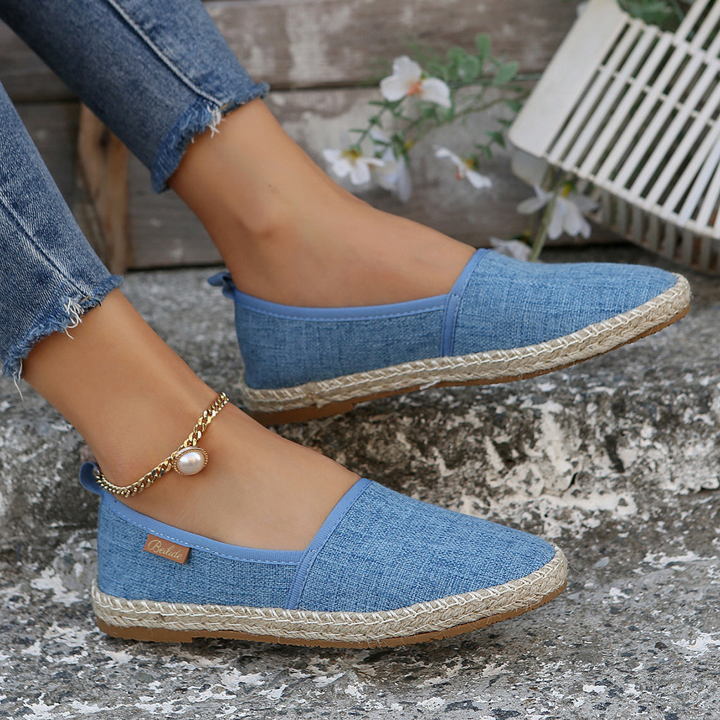 Women's Espadrilles Comfortable | Fabric Slip-On Rope Sole Casual