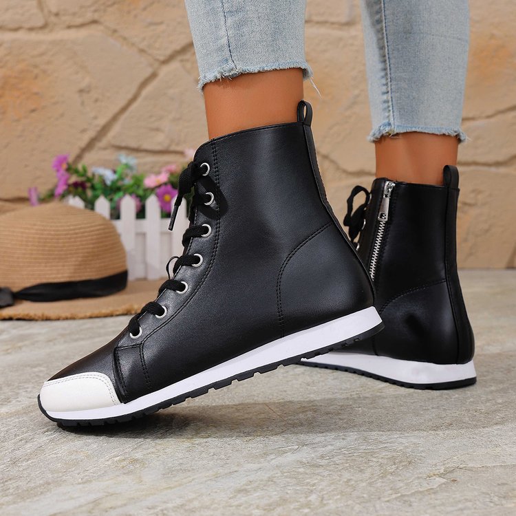Women's Flat Ankle Boots with Side Zip – Stylish Everyday Boots