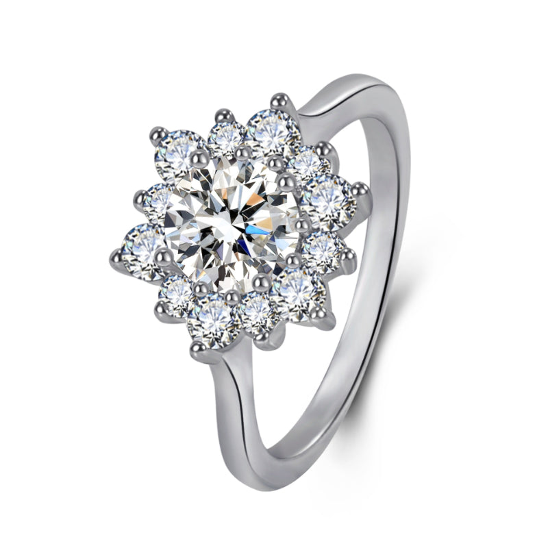Luxurious Snowflake Jewelry Set with Zirconia – Necklace, Earrings & Ring in Sparkling Design