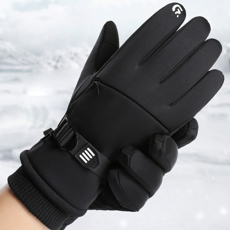 Waterproof Winter Gloves Warm Fleece Cold-Resistant Outdoor