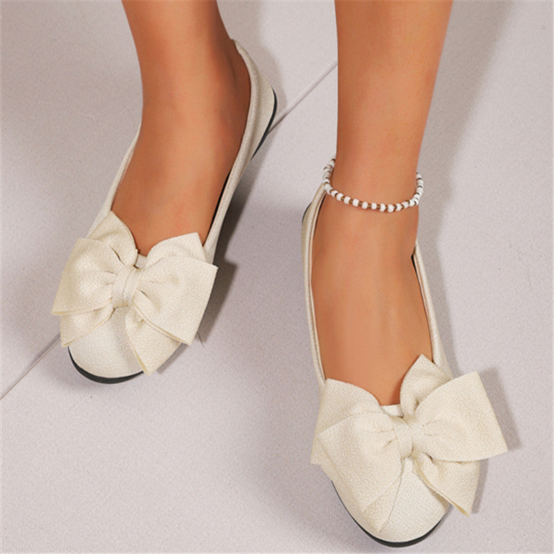 Damen Ballerina mit Schleife | Bequeme Slip-On Flats elegant