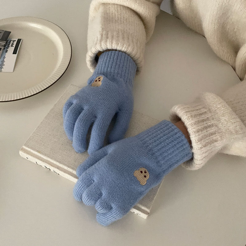 Damen Fingerlose Handschuhe mit Emoji Design – Korean Style