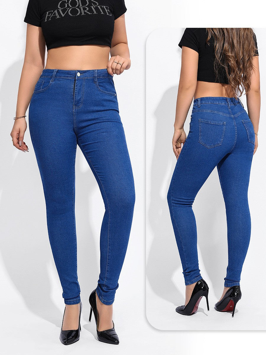 Women's Mid Waist Skinny Jeans Black – Slim Fit Stretch Pants