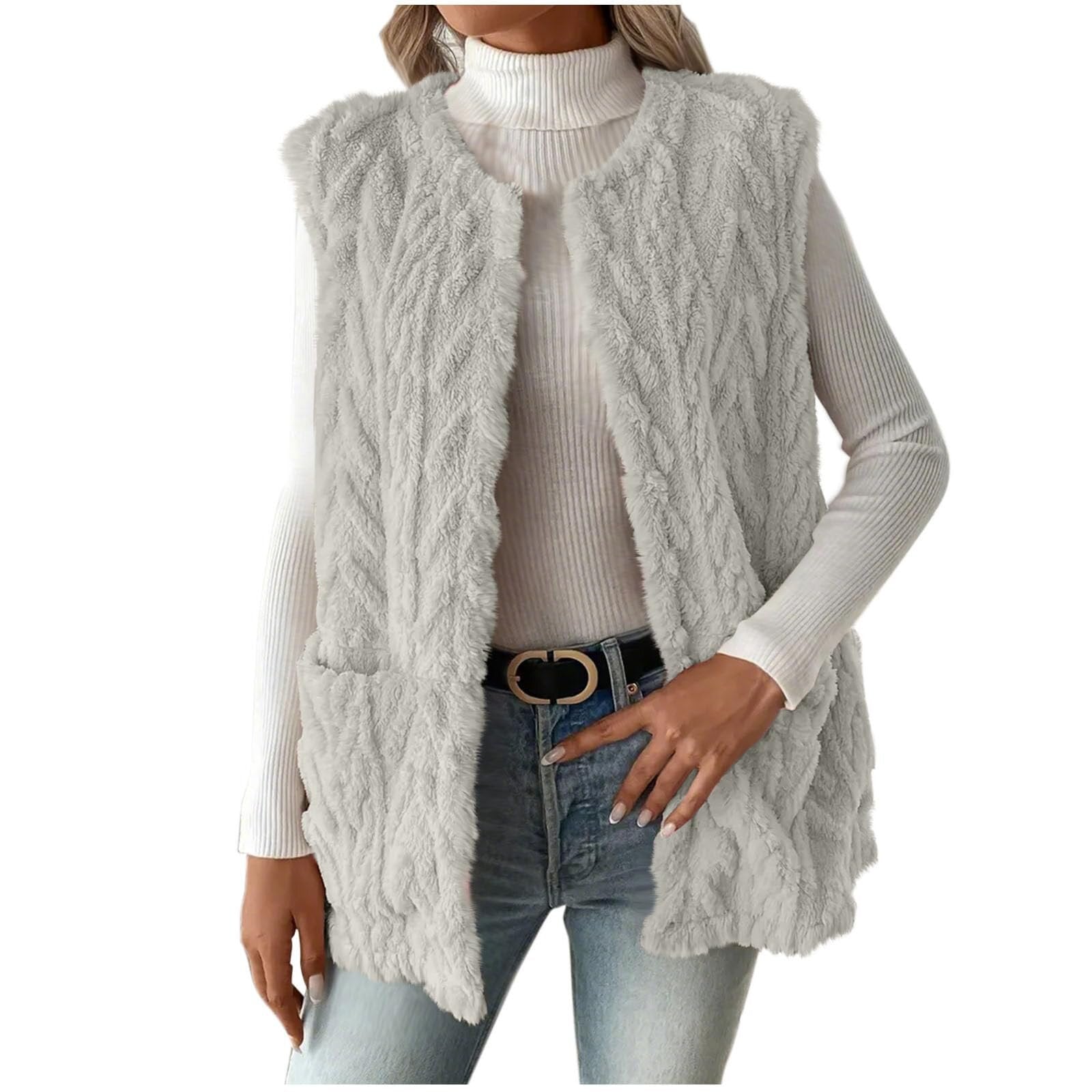 Women's Reversible Fleece Vest – Wearable on Both Sides, Warm & Casual