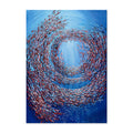 Fisch Vortex Ölbild | Abstrakte Spachtelkunst Leinwand modern