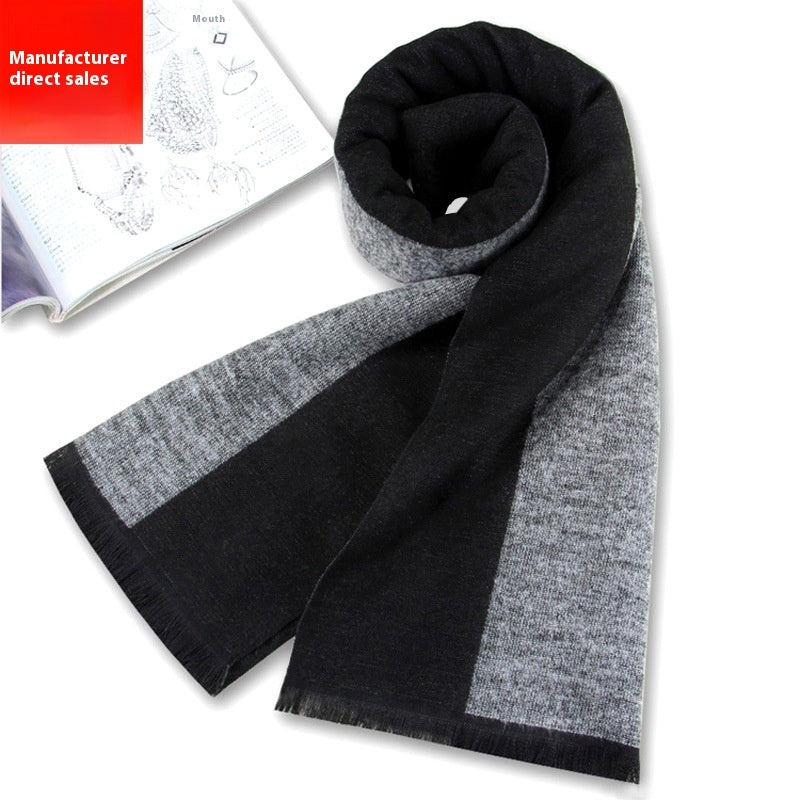 Men's Business Scarf striped soft warm elegant winter