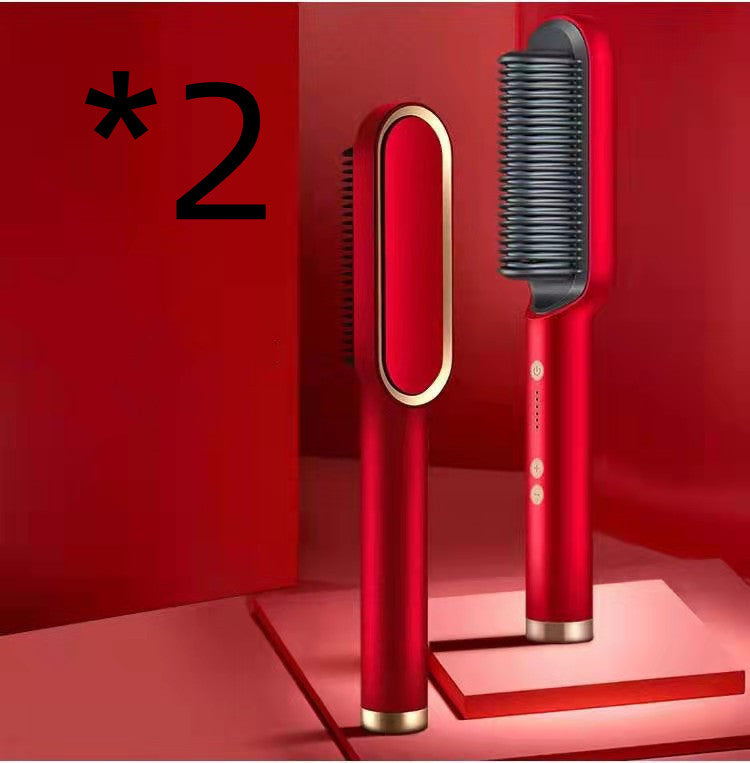 2-in-1 Glättungsbürste & Lockenstab – Ionen Haarstyler Elektrisch