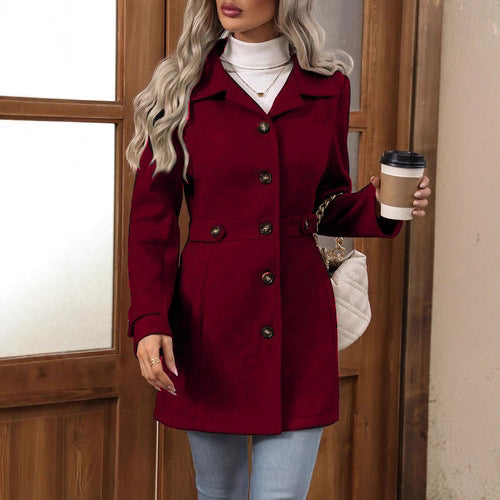 Plus Size Women's Wool Coat | Elegant Lined Winter Coat