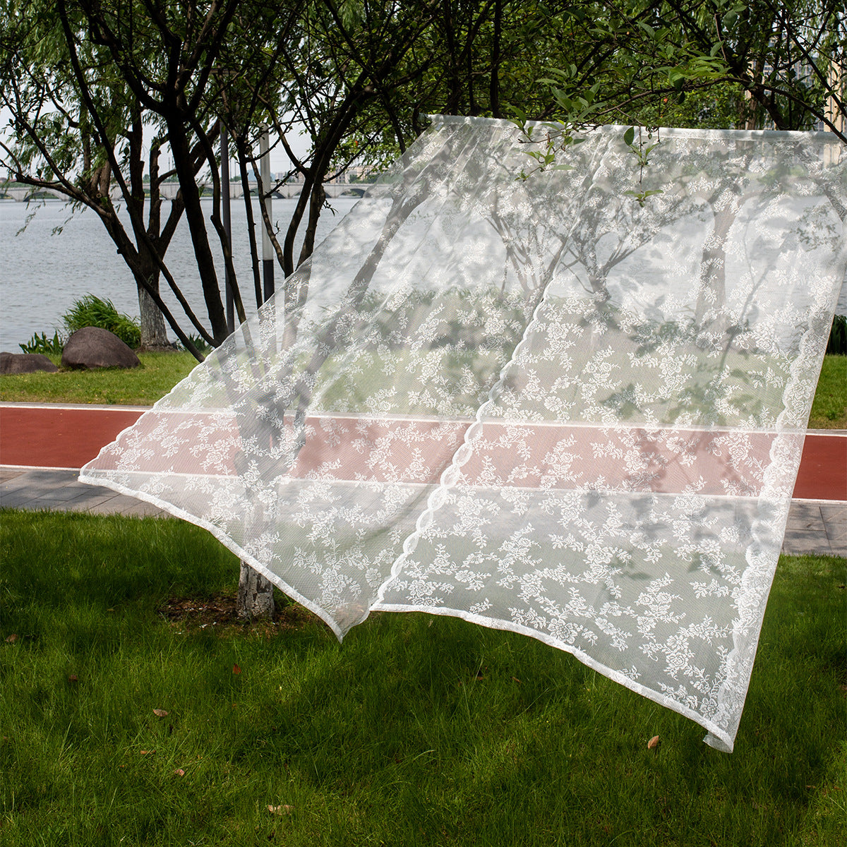 Vintage Lace Curtain | semi-sheer country house style window